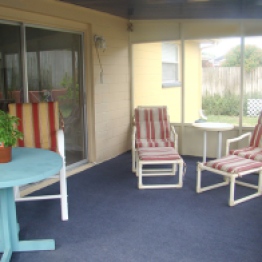 Enjoy evening cocktails outdoors without the sting of mosquitoes. The screened lanai is large enough for dinner, drinks, card games or just relaxing.