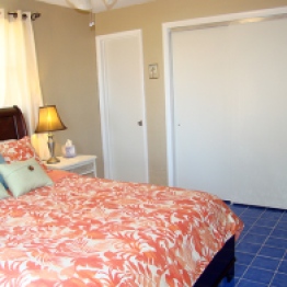 Master bedroom with ample closet space and en-suite 1/2 bathroom.